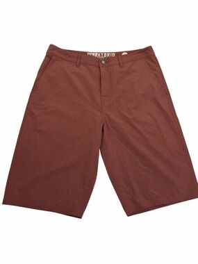 BKE Men's Maroon Hybrid Shorts